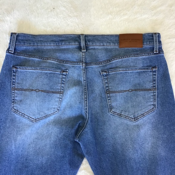 Lucky Men Size 36/30 121 Slim Straight Leg Denim Jean Casual Whiskered Faded - Picture 12 of 13